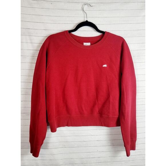 ROOTS 73 ATHLETICS CROPPED CREWNECK SWEAT SHIRT IN RED, SZ XL - Picture 1 of 13